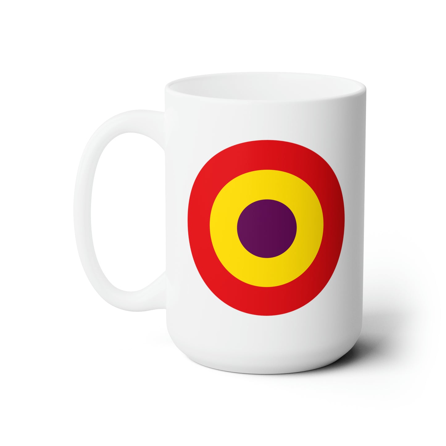 Spanish Air Force Roundel Coffee Mug - Double Sided White Ceramic 15oz - by TheGlassyLass.com