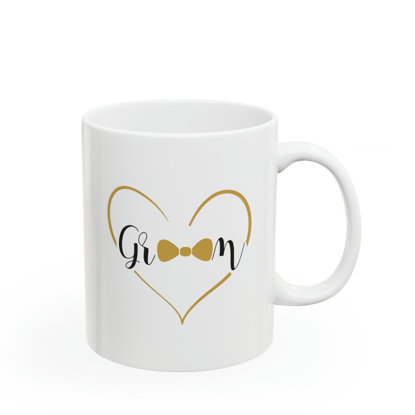 Groom Coffee Mug - Double Sided 11oz White Ceramic by TheGlassyLass.com