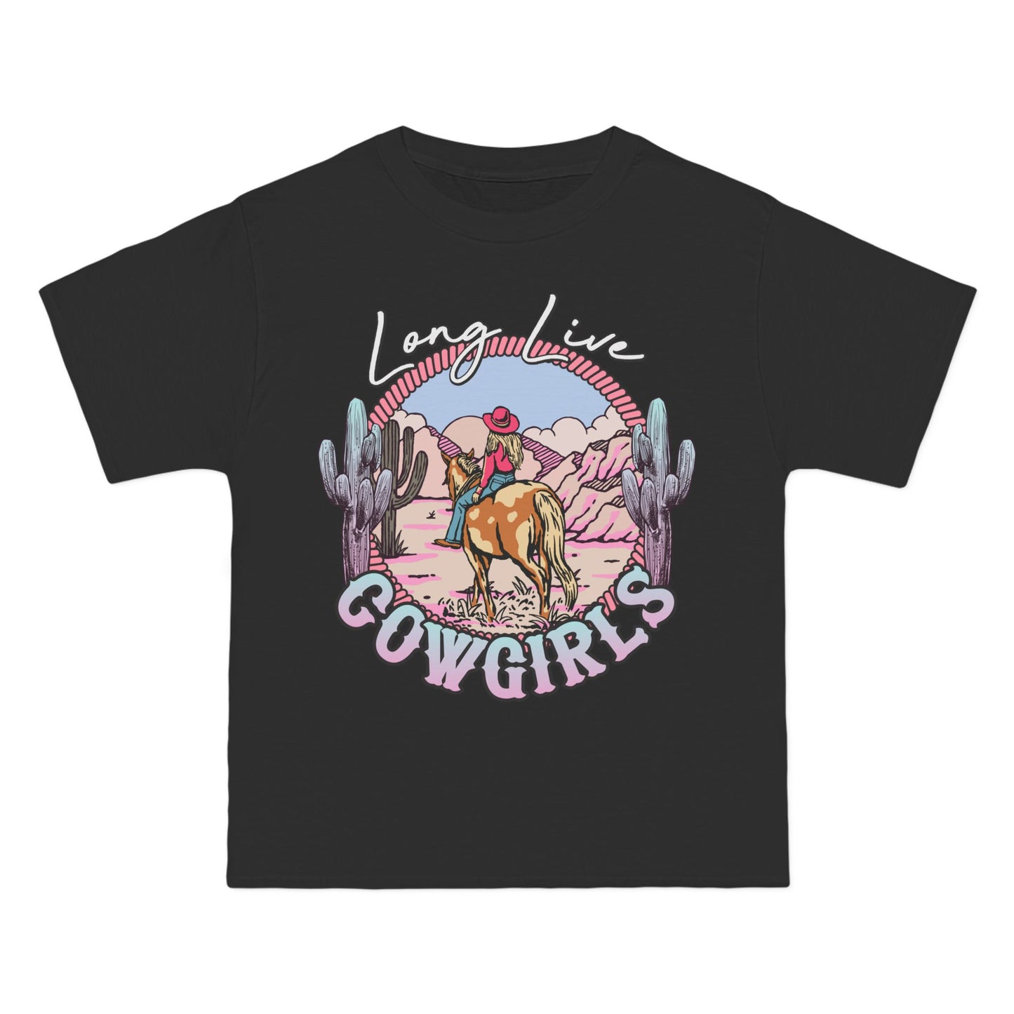 Long Live Cowgirls T-Shirt: (Hanes Beefy-T 100% Preshrunk Cotton Custom Printed by TheGlassyLass.com