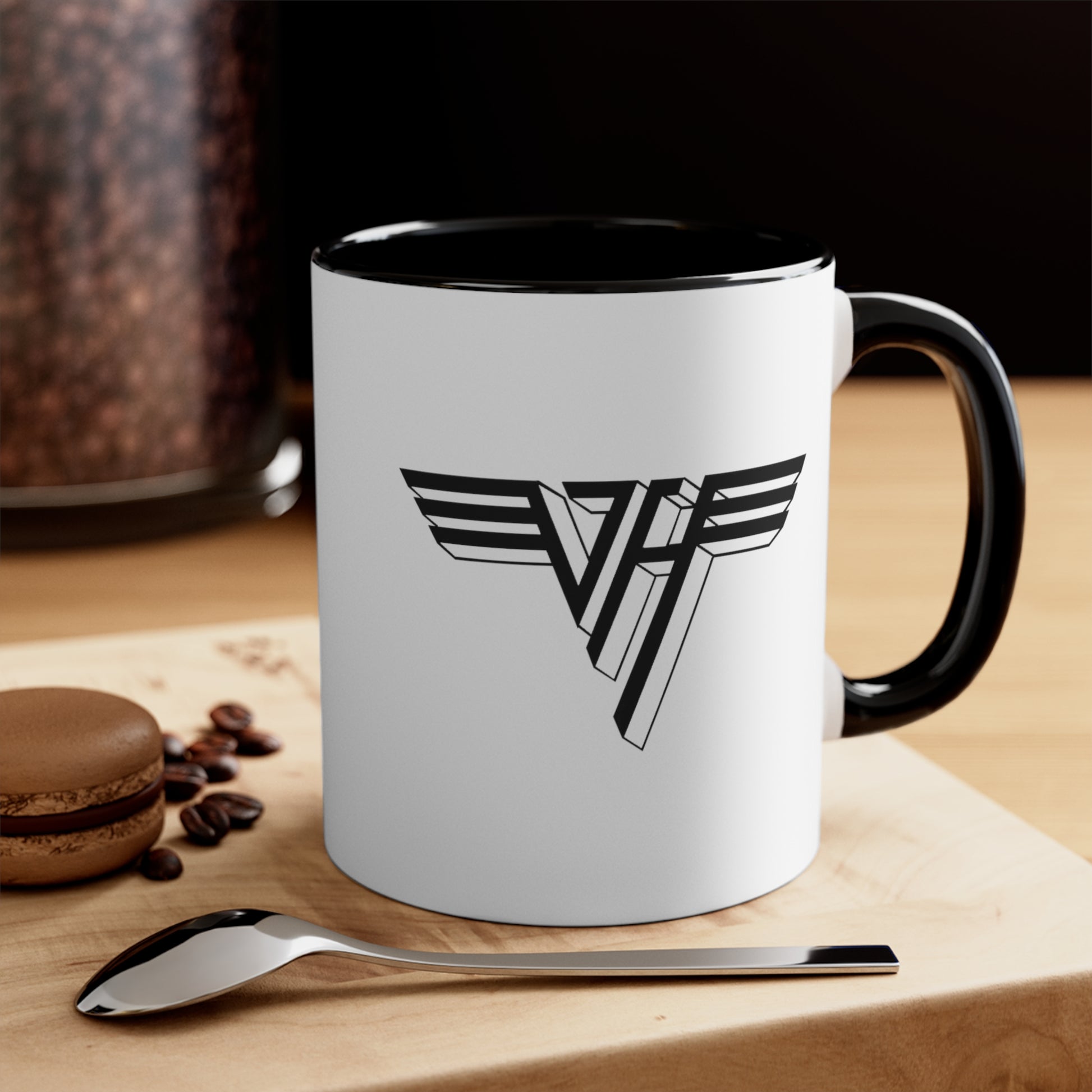 Van Halen Coffee Mug - Double Sided Black Accent White Ceramic 11oz by TheGlassyLass.com