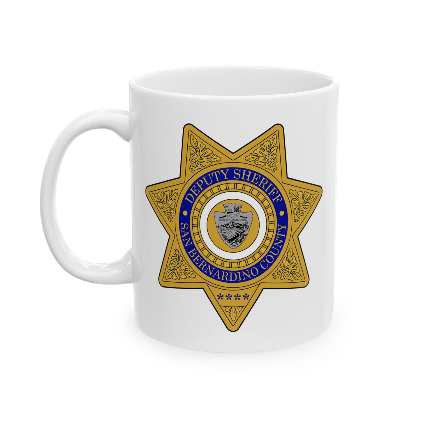 San Bernardino County Deputy Sheriff Coffee Mug - Double Sided White Ceramic 11oz by TheGlassyLass.com