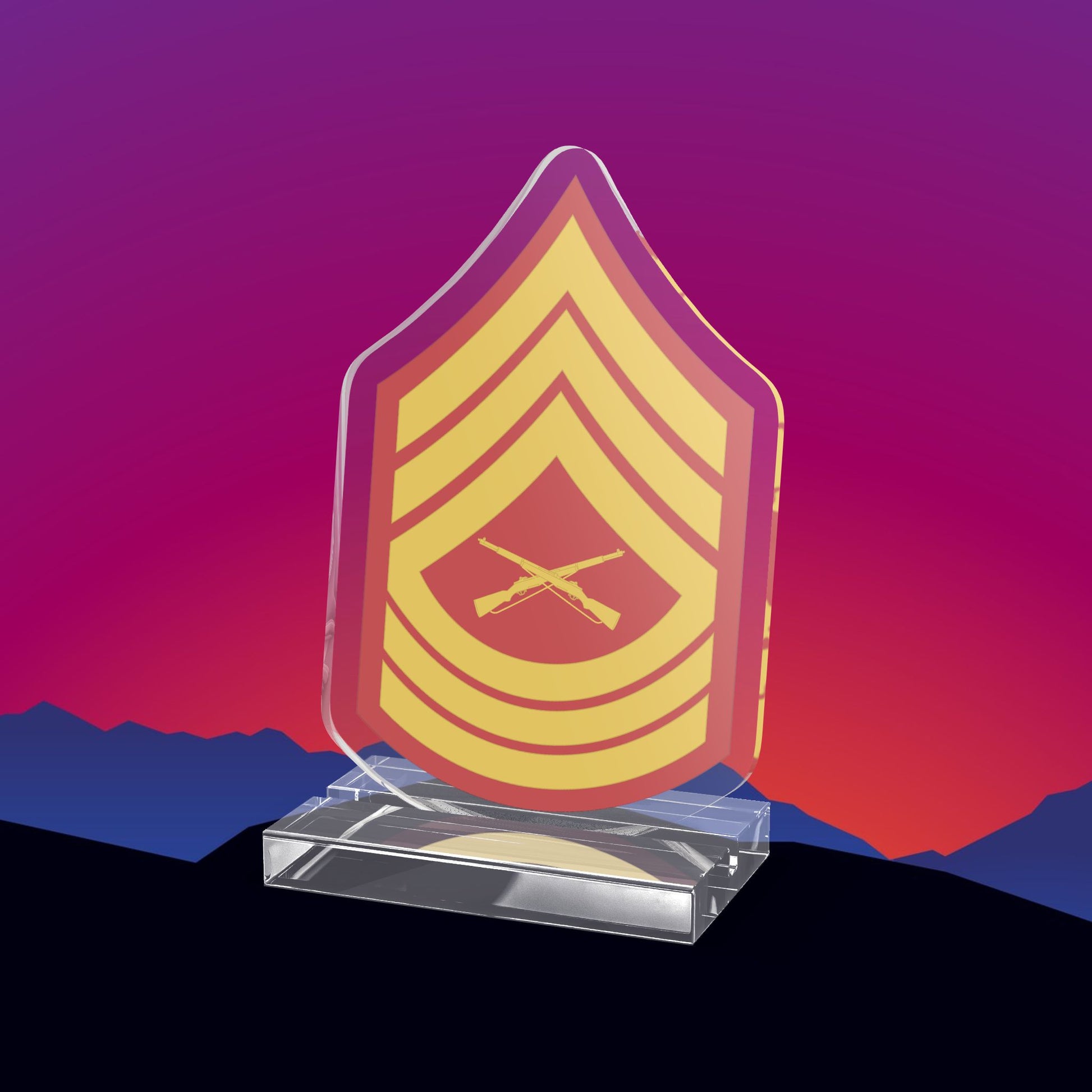 USMC Master Sergeant (E-8) Stripes Acrylic Standee by TheGlassyLass.com