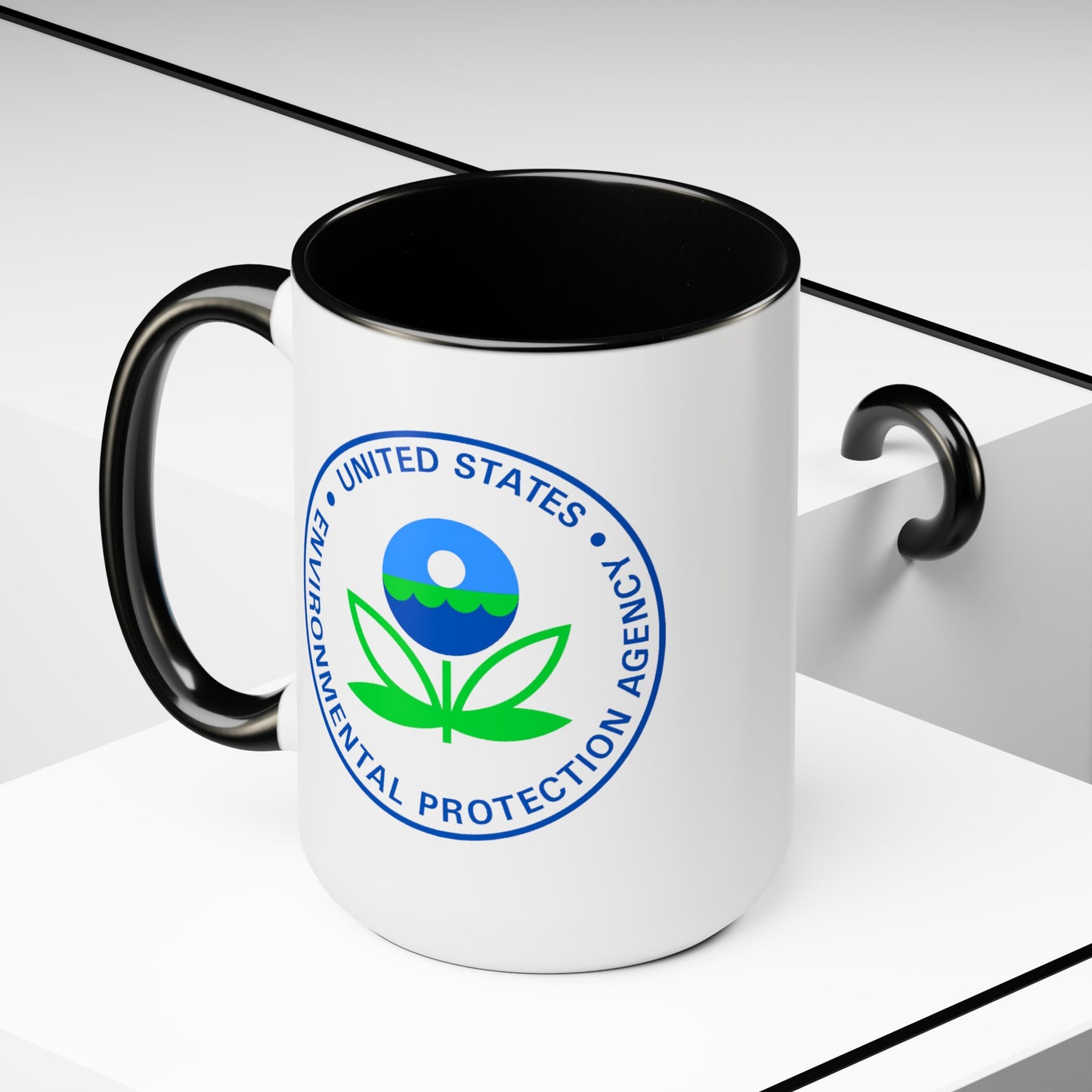 EPA Coffee Mug - Double Sided Black Accent White Ceramic 15oz by TheGlassyLass.com