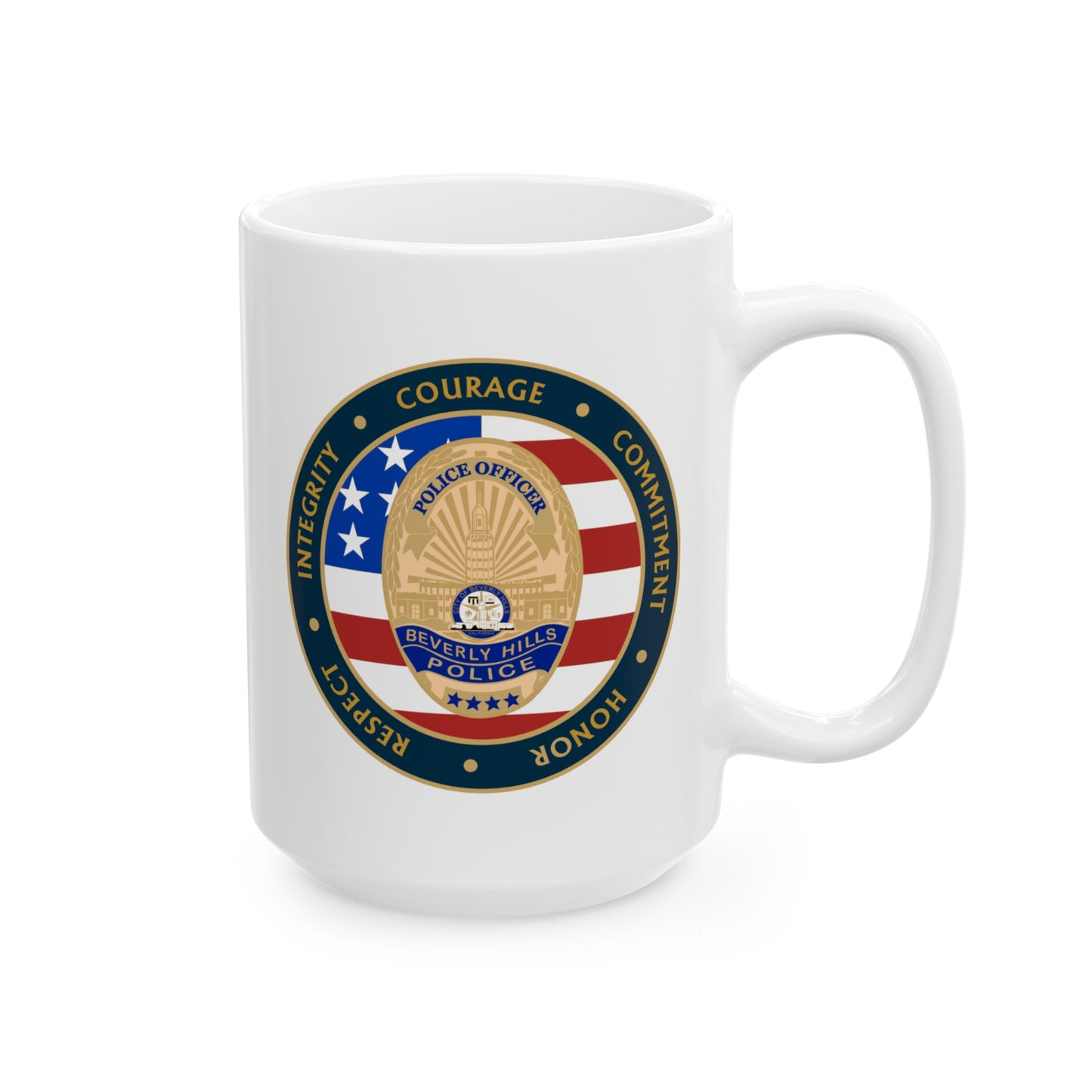 Beverly Hills Police Coffee Mug - Double Sided White Ceramic 15oz by TheGlassyLass.com