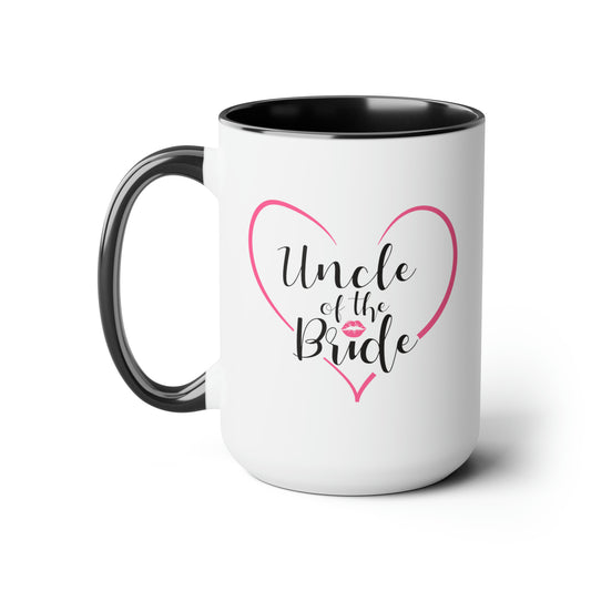 Uncle of the Bride Coffee Mug - Double Sided Black Accent Ceramic 15oz by TheGlassyLass.com