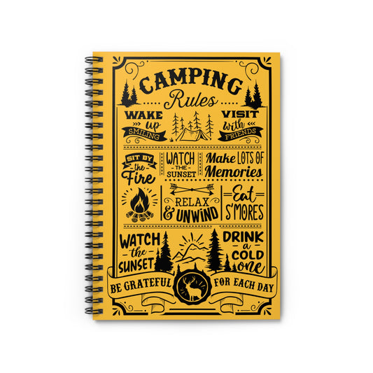 Camping Rules: Spiral Notebook - Log Books - Journals - Diaries - and More Custom Printed by TheGlassyLass.com
