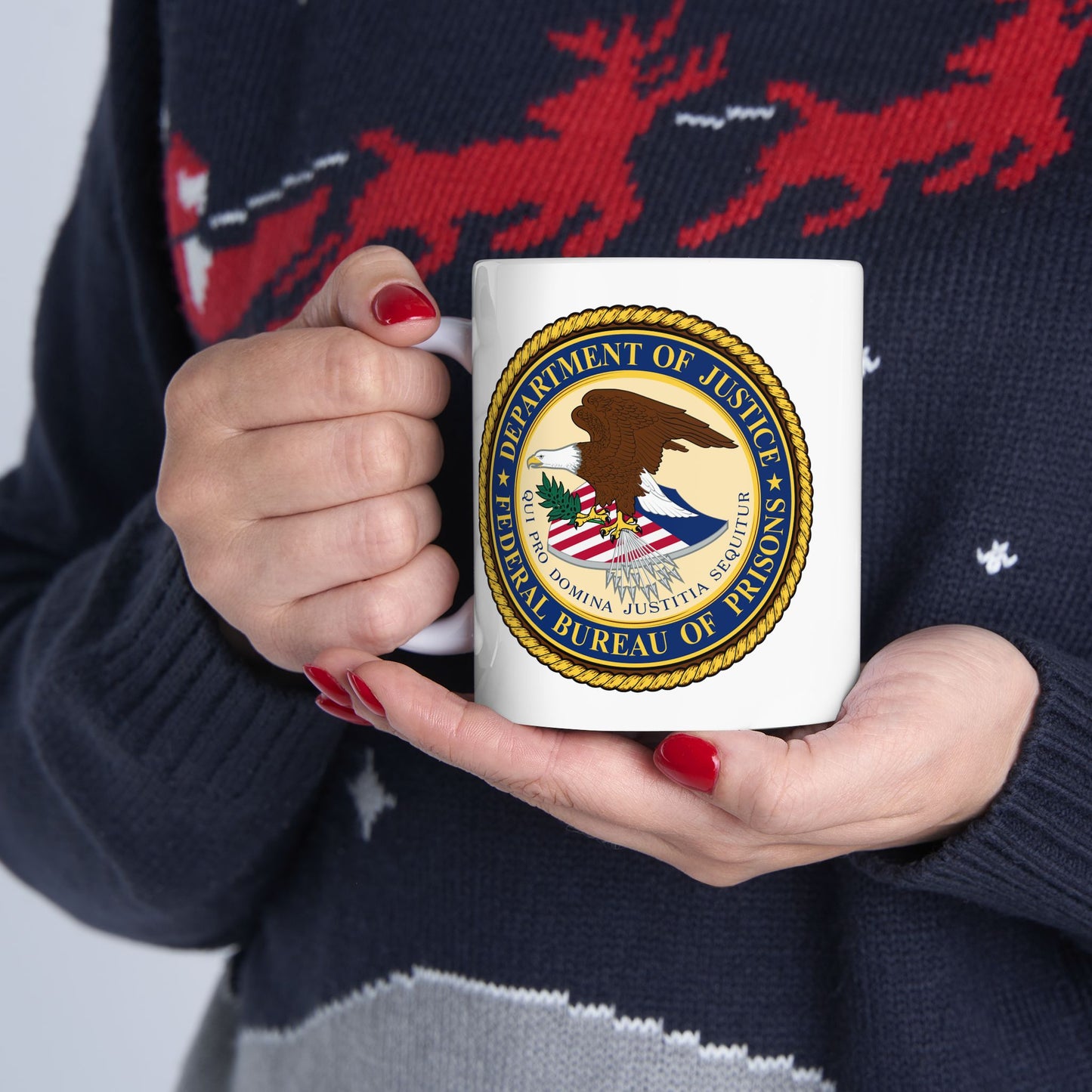Federal Bureau of Prisons Coffee Mug - Double Sided White Ceramic 11oz by TheGlassyLass.com
