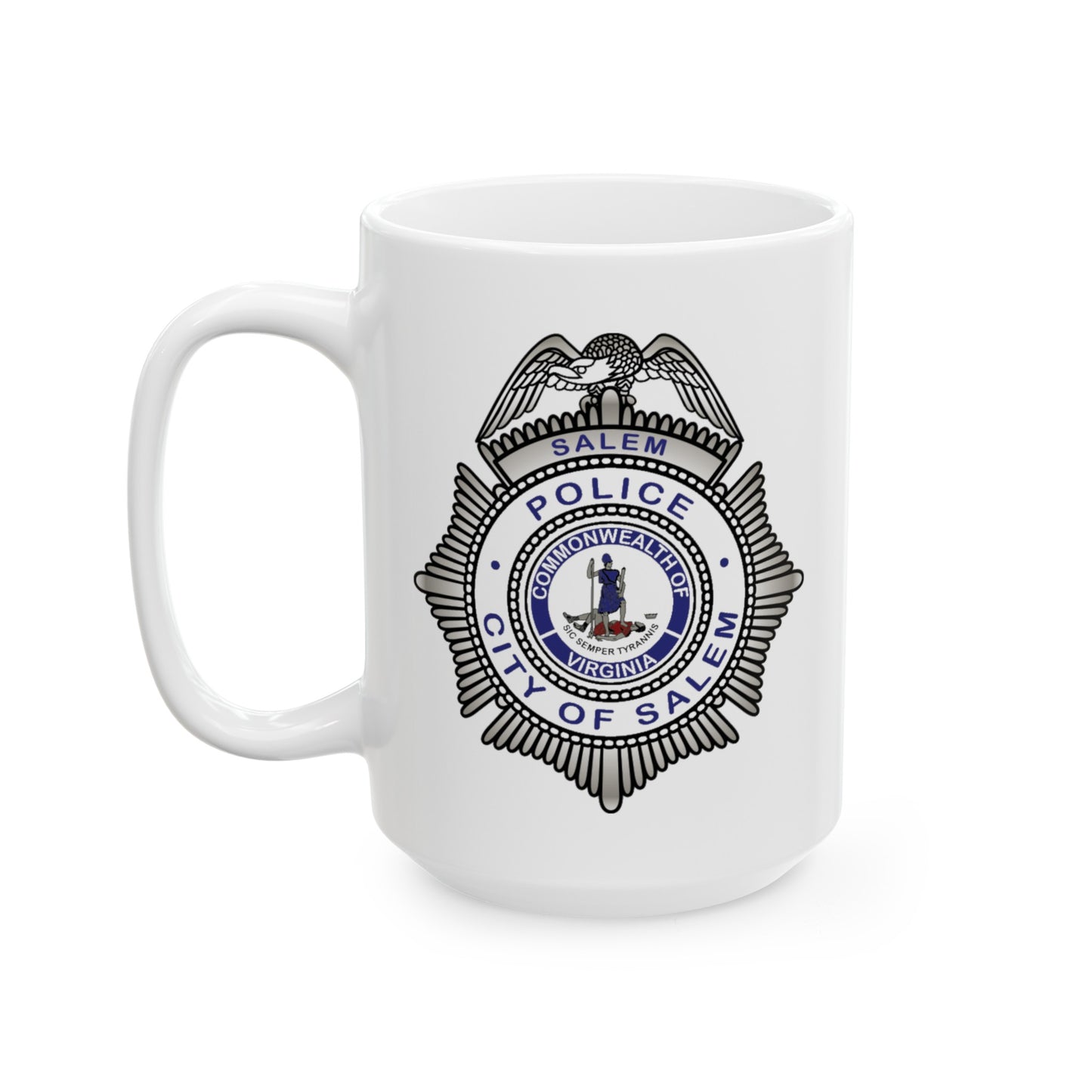 Salem Police Coffee Mug - Double Sided White Ceramic 15oz by TheGlassyLass.com