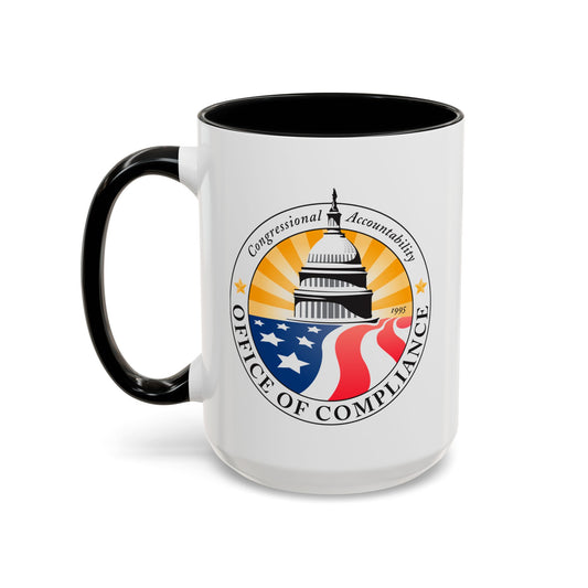 Congressional Accountability Office of Compliance Coffee Mug - Double Sided Print, Black Accent White Ceramic, 15oz by TheGlassyLass.com