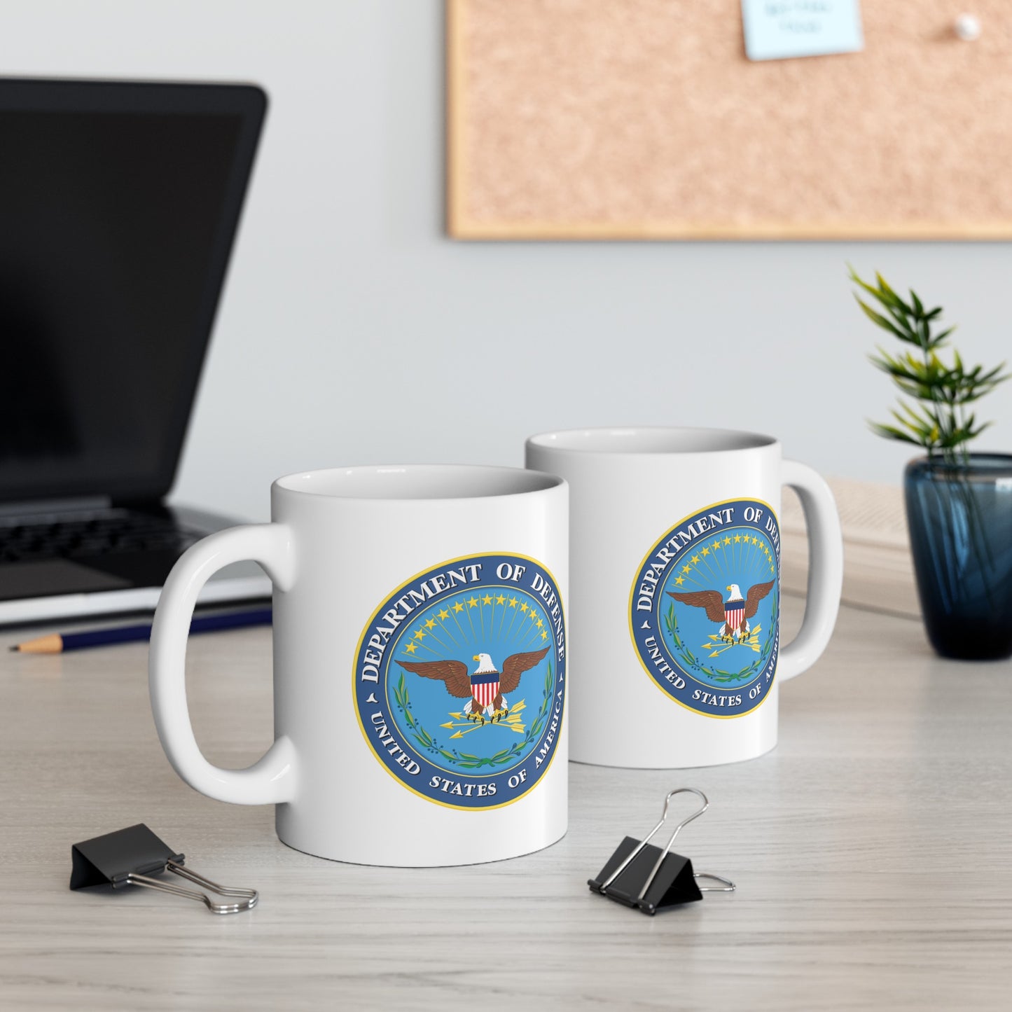 Department of Defense Coffee Mug - Double Sided White Ceramic 11oz by TheGlassyLass