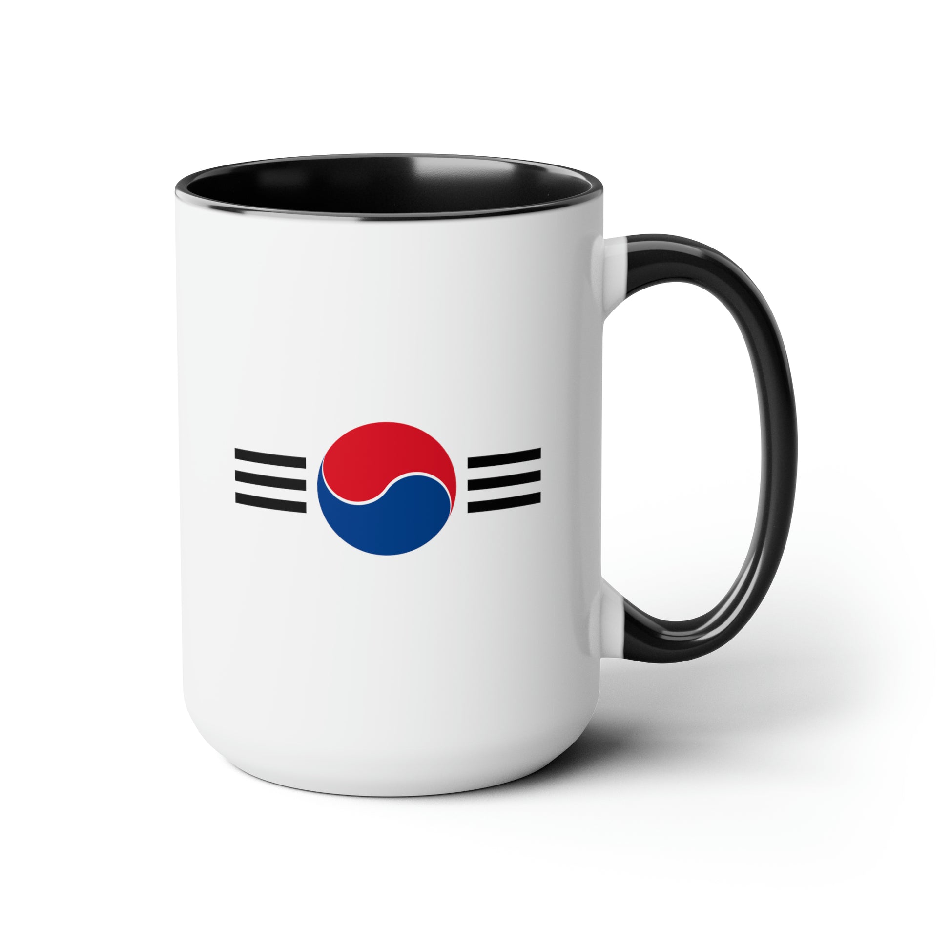 South Korean Air Force Roundel Coffee Mug - Double Sided Black Accent Ceramic 15oz - by TheGlassyLass.com