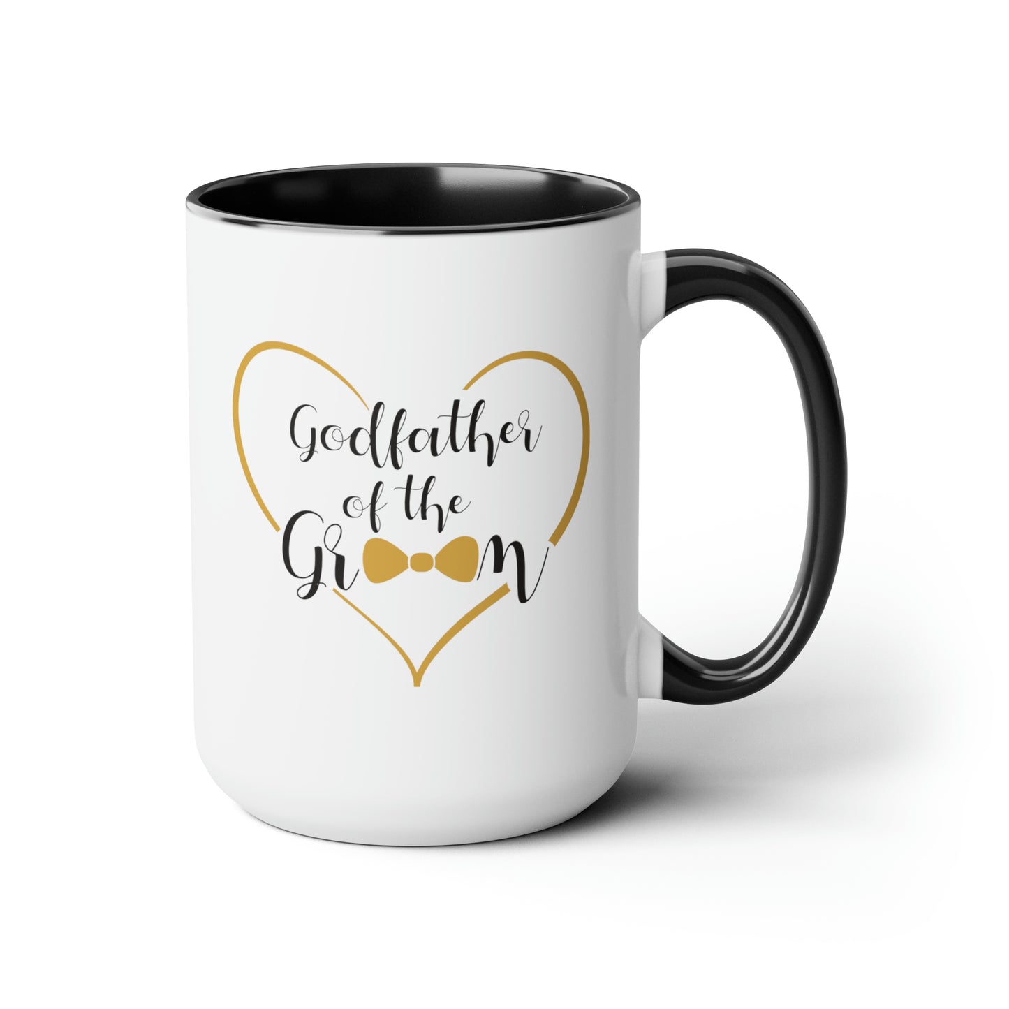 Godfather of the Groom Coffee Mug - Double Sided Black Accent Ceramic 15oz by TheGlassyLass.com