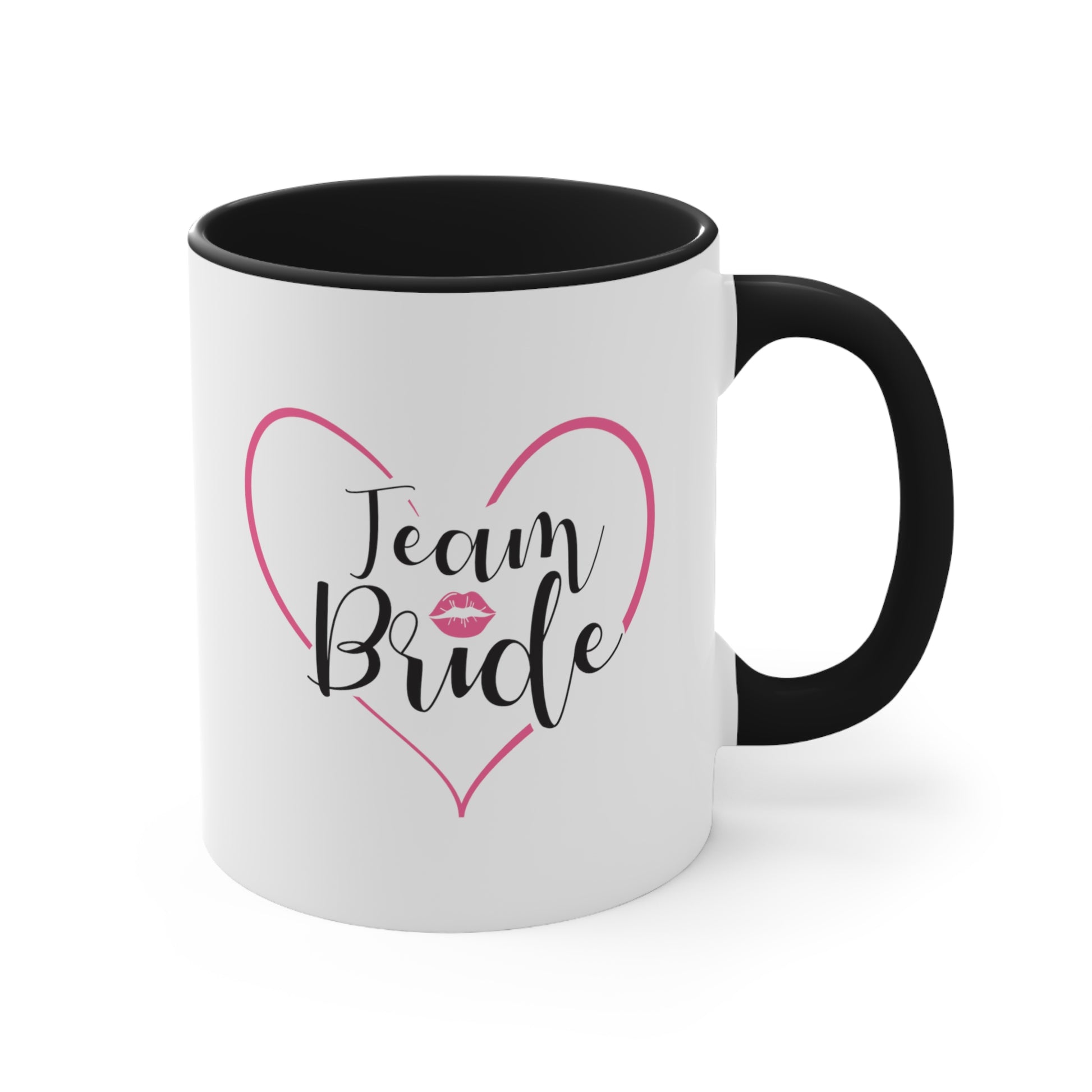 Team Bride Coffee Mug - Double Sided Black Accent Ceramic 11oz by TheGlassyLass.com