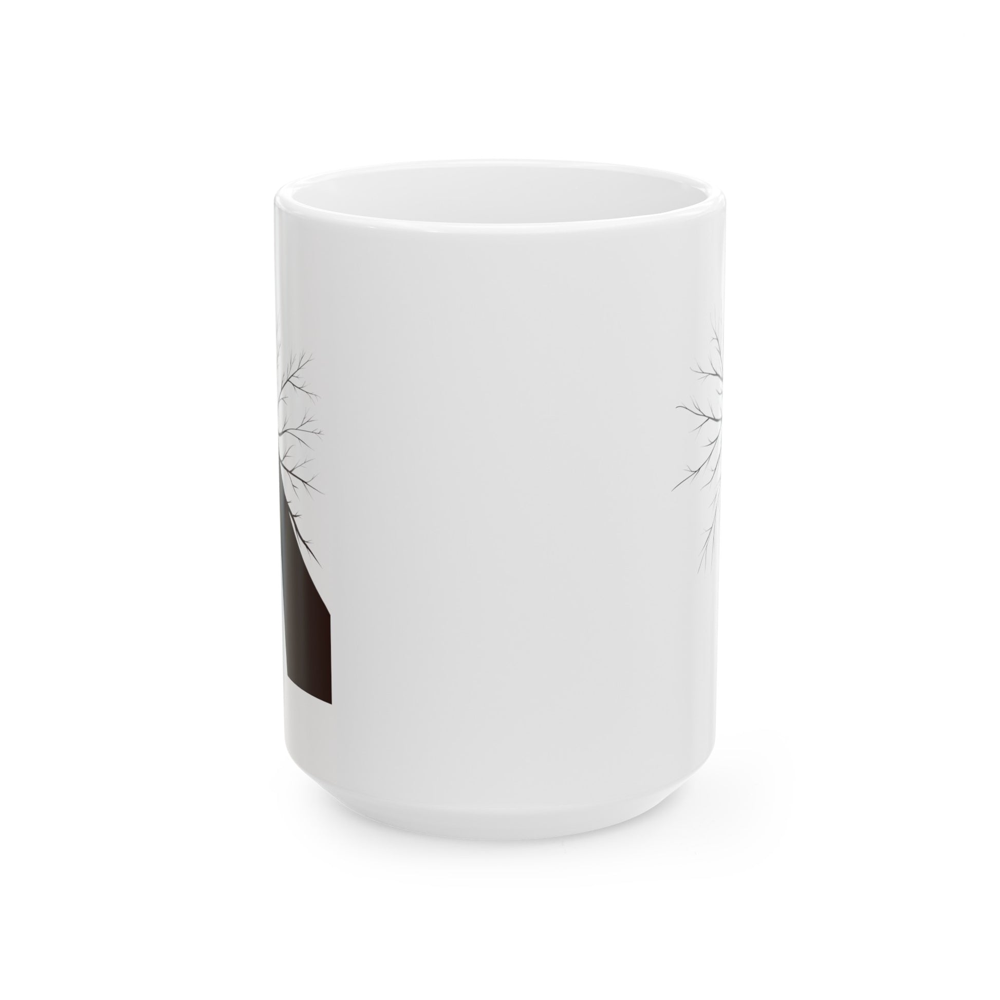 Barren Tree Mug - Double Sided White Ceramic 15oz by TheGlassyLass.com