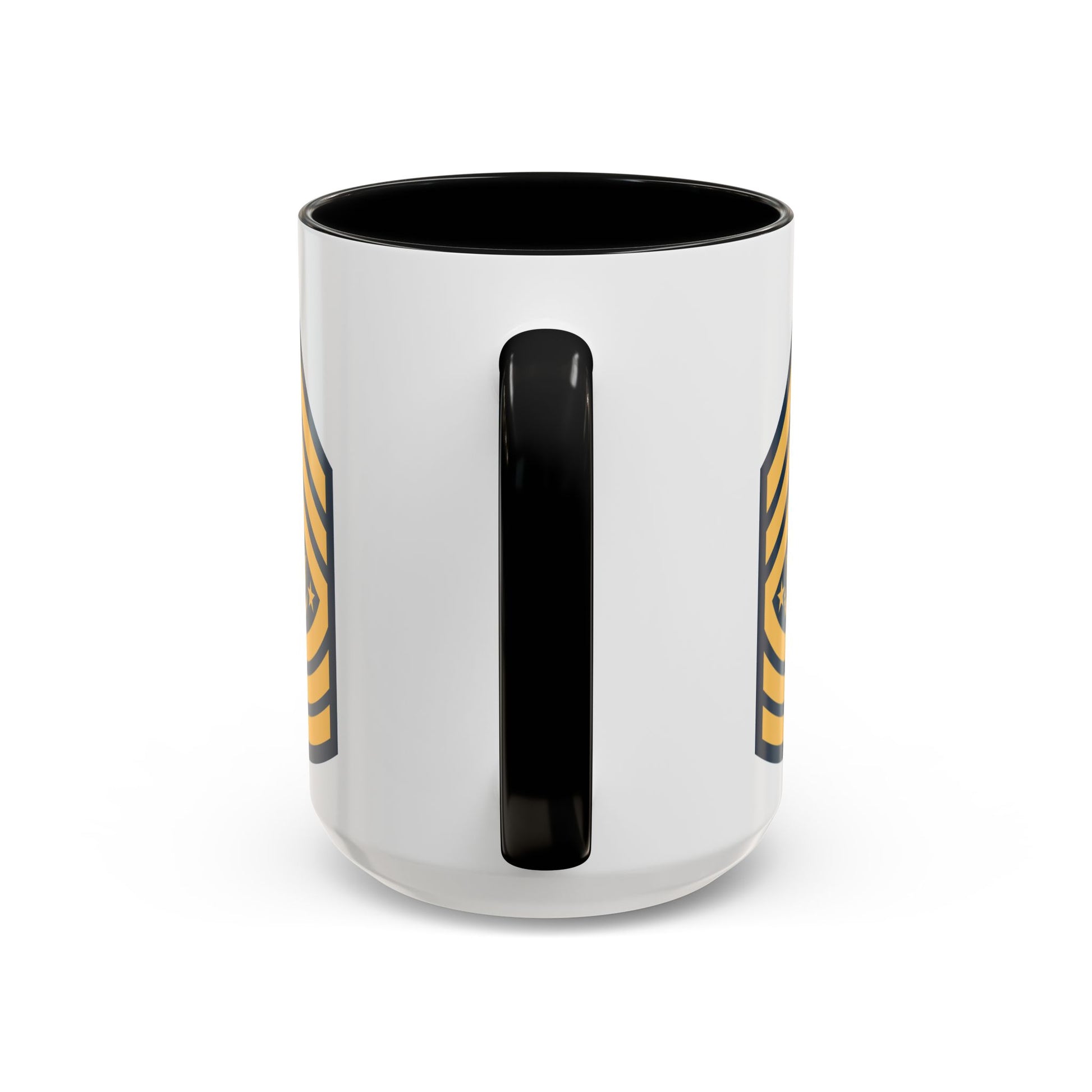 Sergeant Major of the Army (E-9S) Stripes Coffee Mug - Double Sided Print, Black Accent White Ceramic, 15oz by TheGlassyLass.com