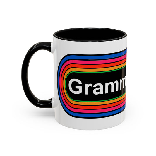 Rainbow Grammar Police Coffee Mug - Wrap Print Black Accent Ceramic 11oz - by TheGlassyLass.com
