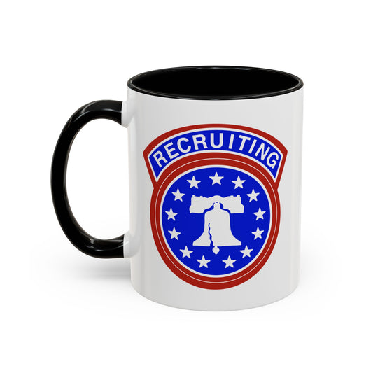 Army Recruiting Coffee Mug - Double Sided Black Accent White Ceramic 11oz - Custom Printed by TheGlassyLass.com