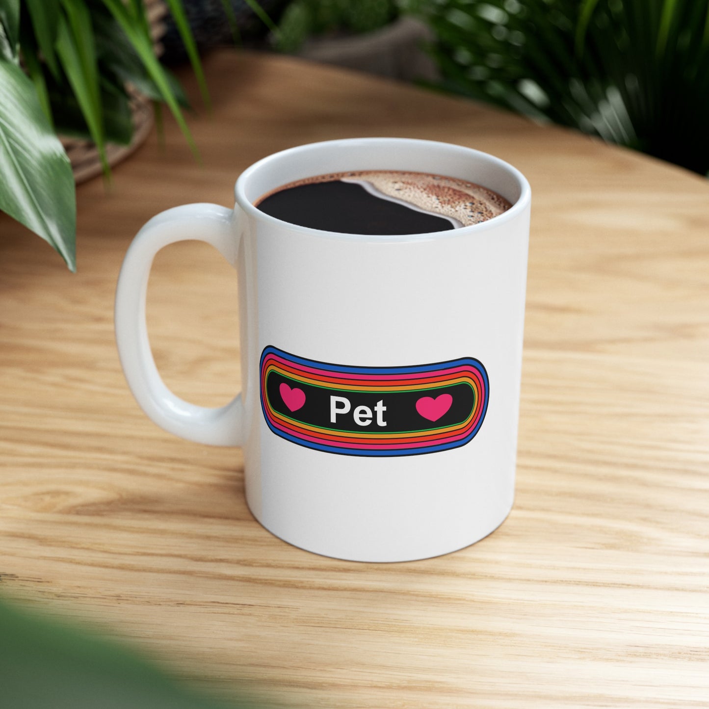 Rainbow Pet Coffee Mug - Double Sided White Ceramic 11oz - by TheGlassyLass.com