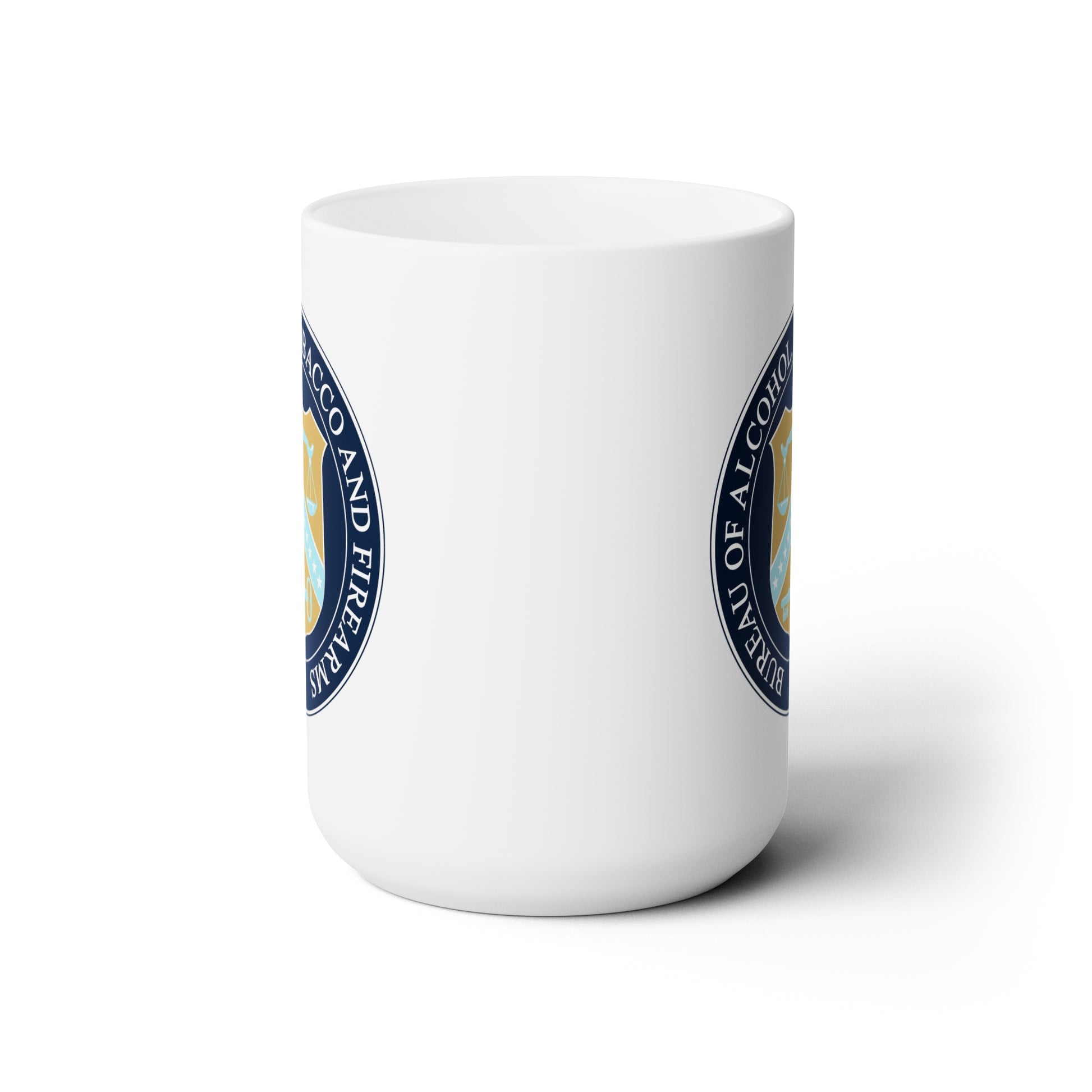 US ATF Seal Coffee Mug - Double Sided White Ceramic 15oz by TheGlassyLass.com