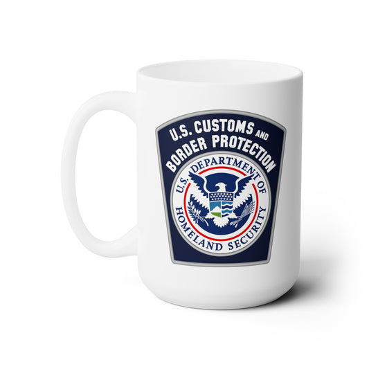 US Customs and Border Protection Coffee Mug - Double Sided White Ceramic 15oz by TheGlassyLass.com