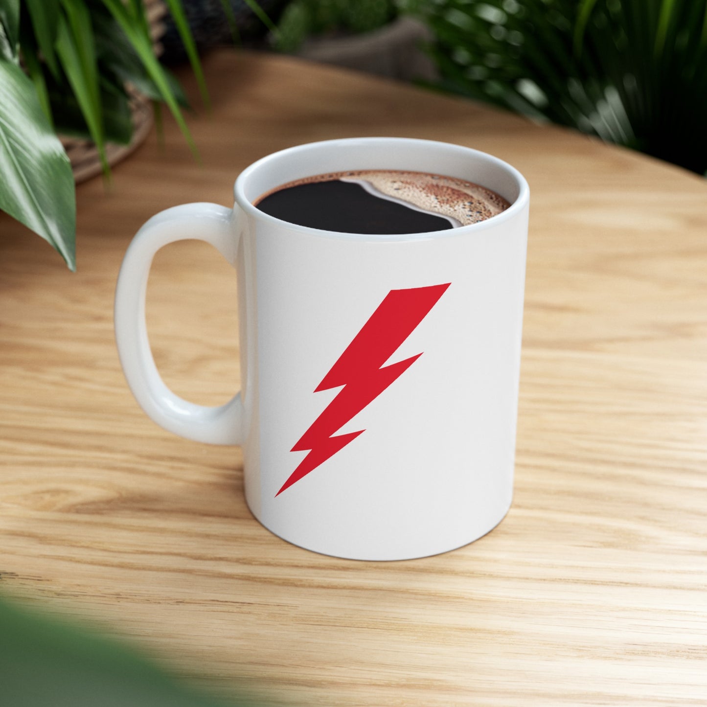 Lightning Bolt Coffee Mug - Double Sided White Ceramic 11oz by TheGlassyLass.com