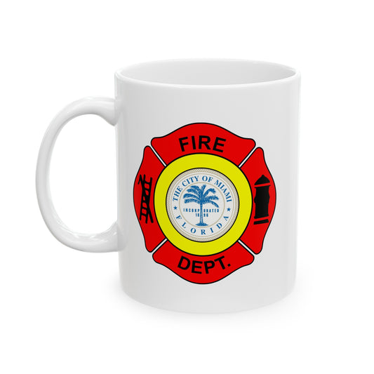 Miami Fire Department Coffee Mug - Double Sided Print White Ceramic 11oz by TheGlassyLass.com