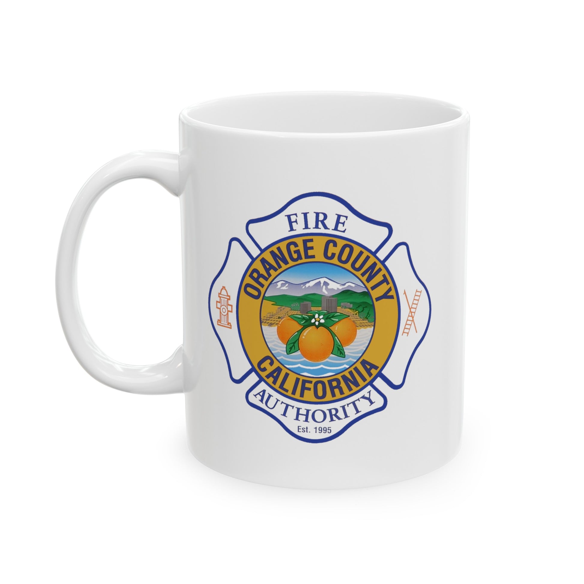 Orange County Fire Authority Coffee Mug - Double Sided White Ceramic 11oz by TheGlassyLass.com