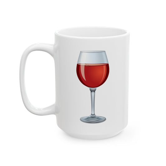 Red Wine Coffee Mug - Double Sided White Ceramic 15oz by TheGlassyLass.com