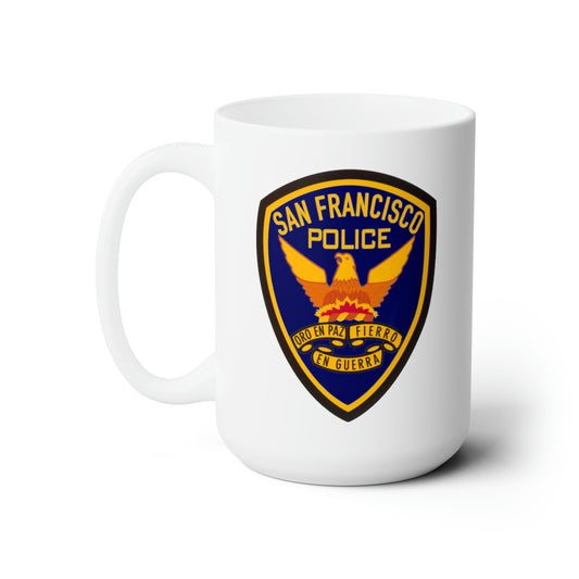 San Francisco Police Coffee Mug - Double Sided White Ceramic 15oz by TheGlassyLass.com