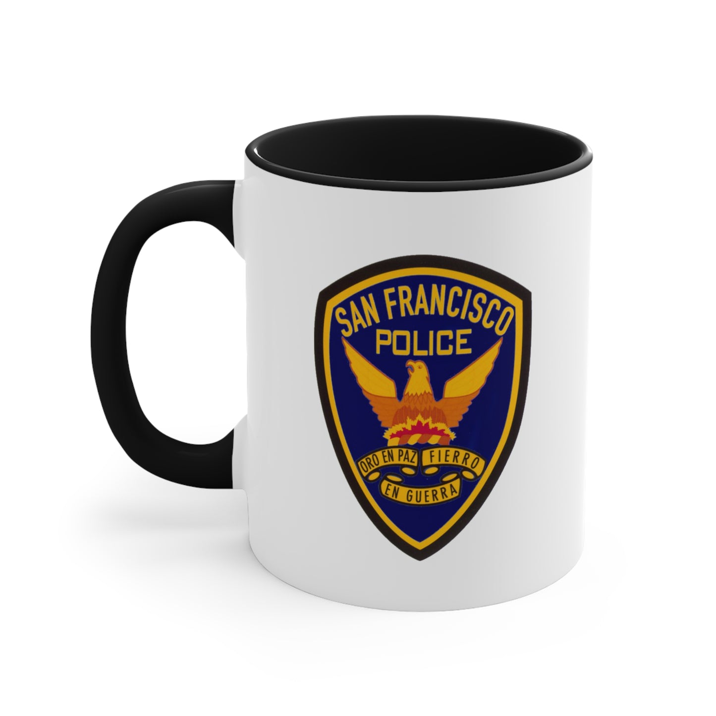 San Francisco Police Coffee Mug - Double Sided Black Accent White Ceramic 11oz by TheGlassyLass.com