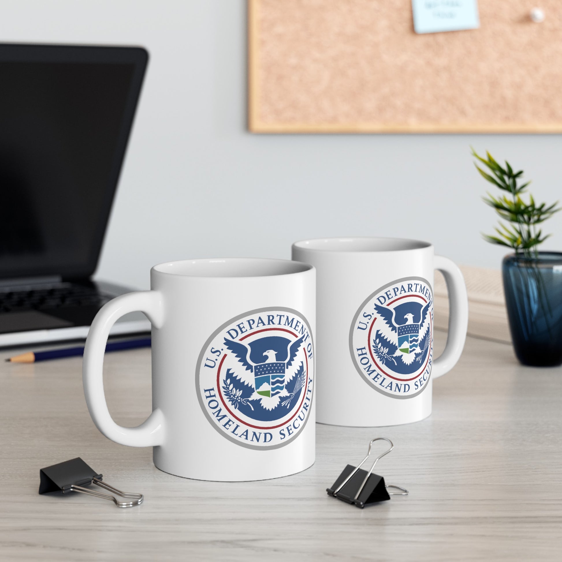 Homeland Security Coffee Mug - Double Sided White Ceramic 11oz by TheGlassyLass.com