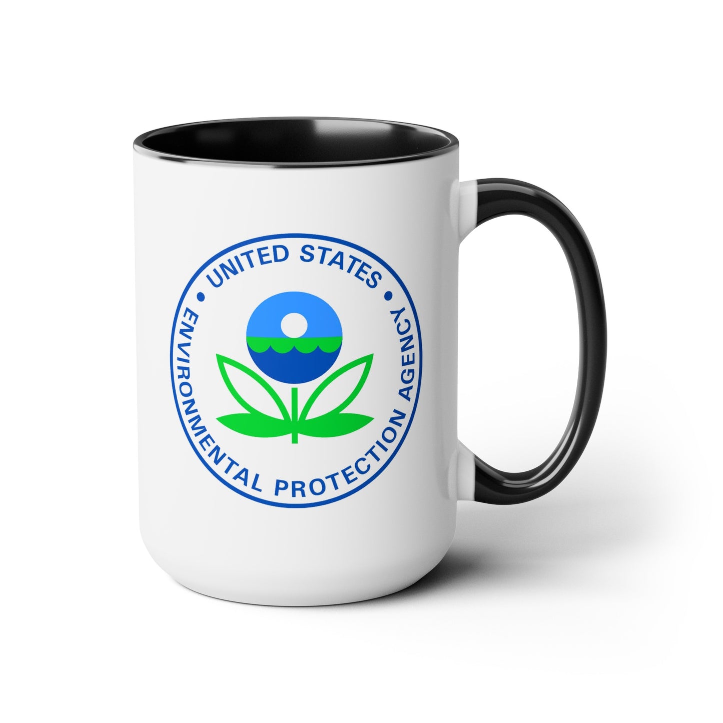 US EPA Coffee Mug - Double Sided Black Accent White Ceramic 15oz by TheGlassyLass.com