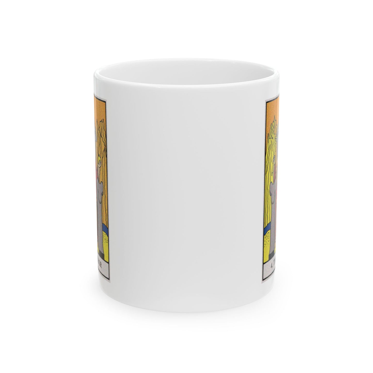 The Emperor Tarot Card Coffee Mug - Double Sided Print, White Ceramic, 11oz by TheGlassyLass.com
