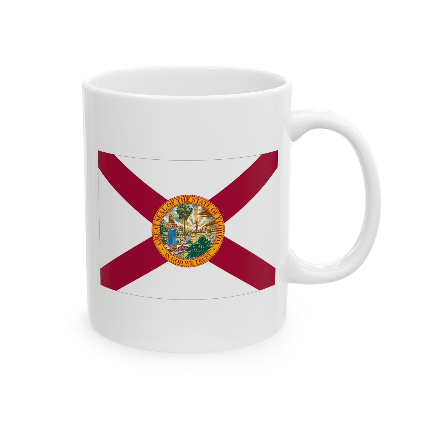 Florida State Flag - Double Sided White Ceramic Coffee Mug 11oz by TheGlassyLass