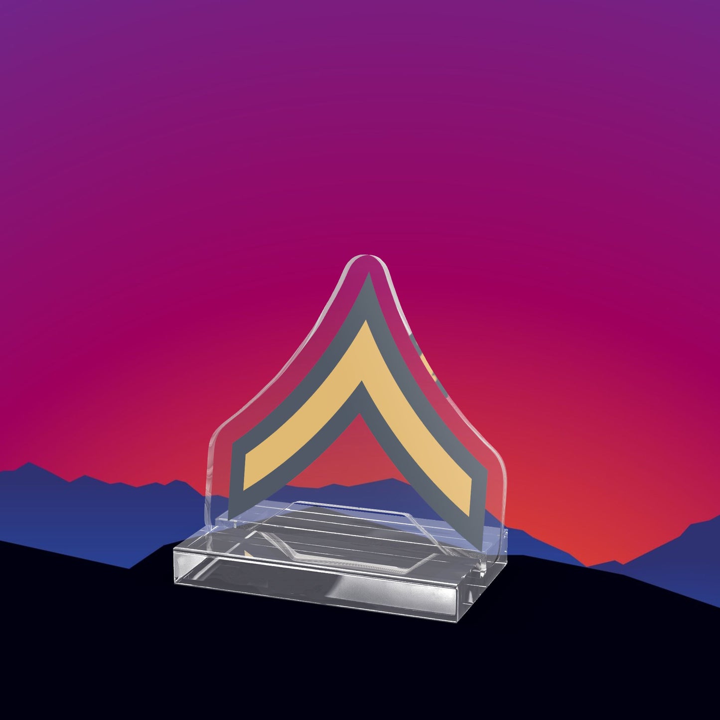 U.S. Army Private (E-2) Stripes Acrylic Standee by TheGlassyLass.com