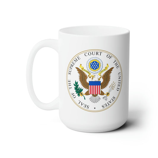 US Supreme Court Seal Coffee Mug - Double Sided White Ceramic 15oz by TheGlassyLass.com