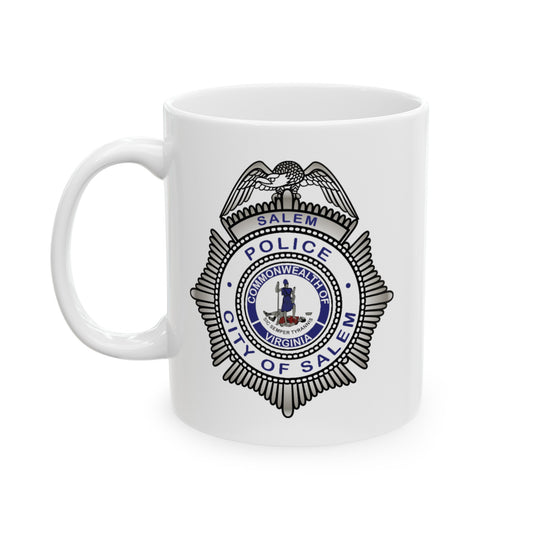 Salem Police Coffee Mug - Double Sided White Ceramic 11oz by TheGlassyLass.com