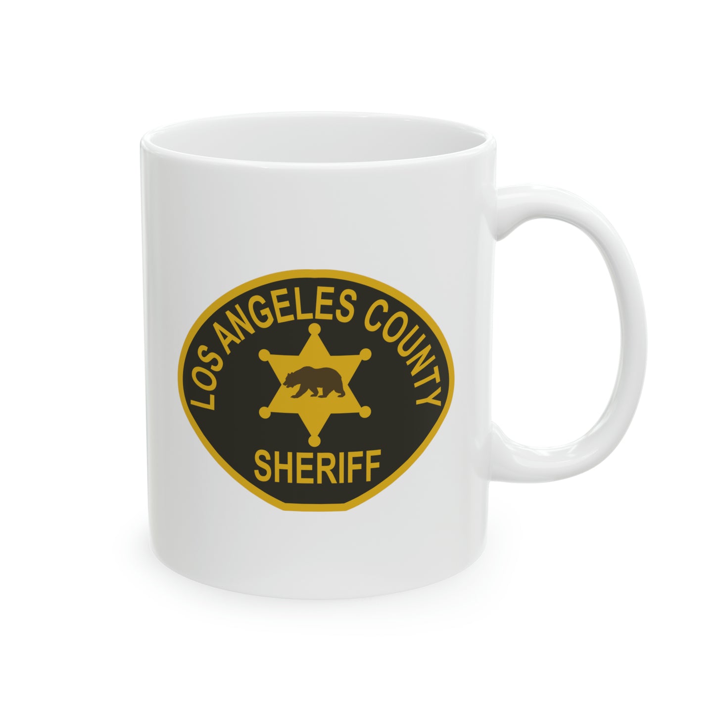 Los Angeles County Sheriff Coffee Mug - Double Sided White Ceramic 11oz by TheGlassyLass