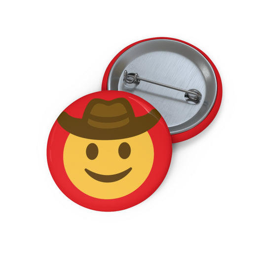 Howdy Stranger Emoji Pin Button | 1.25" Round Lapel Pin by TheGlassyLass