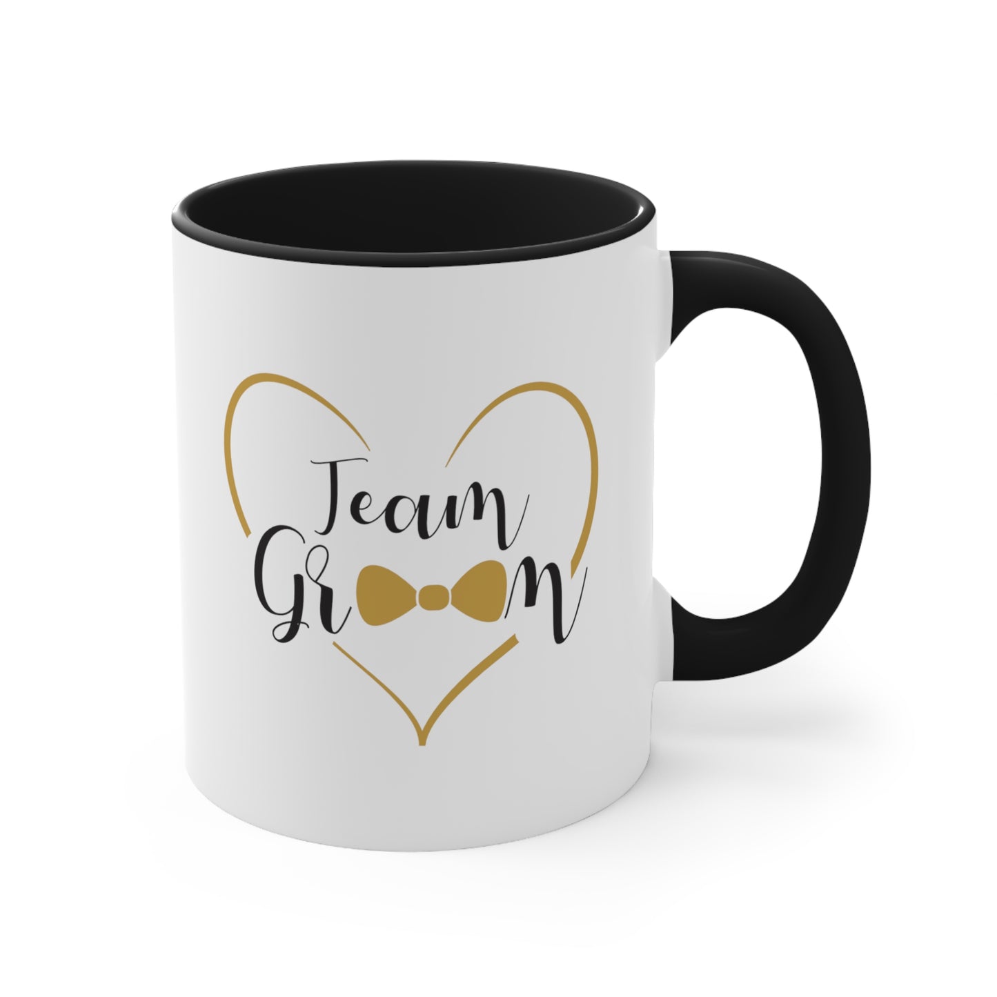 Team Groom Coffee Mug - Double Sided Black Accent Ceramic 11oz by TheGlassyLass.com