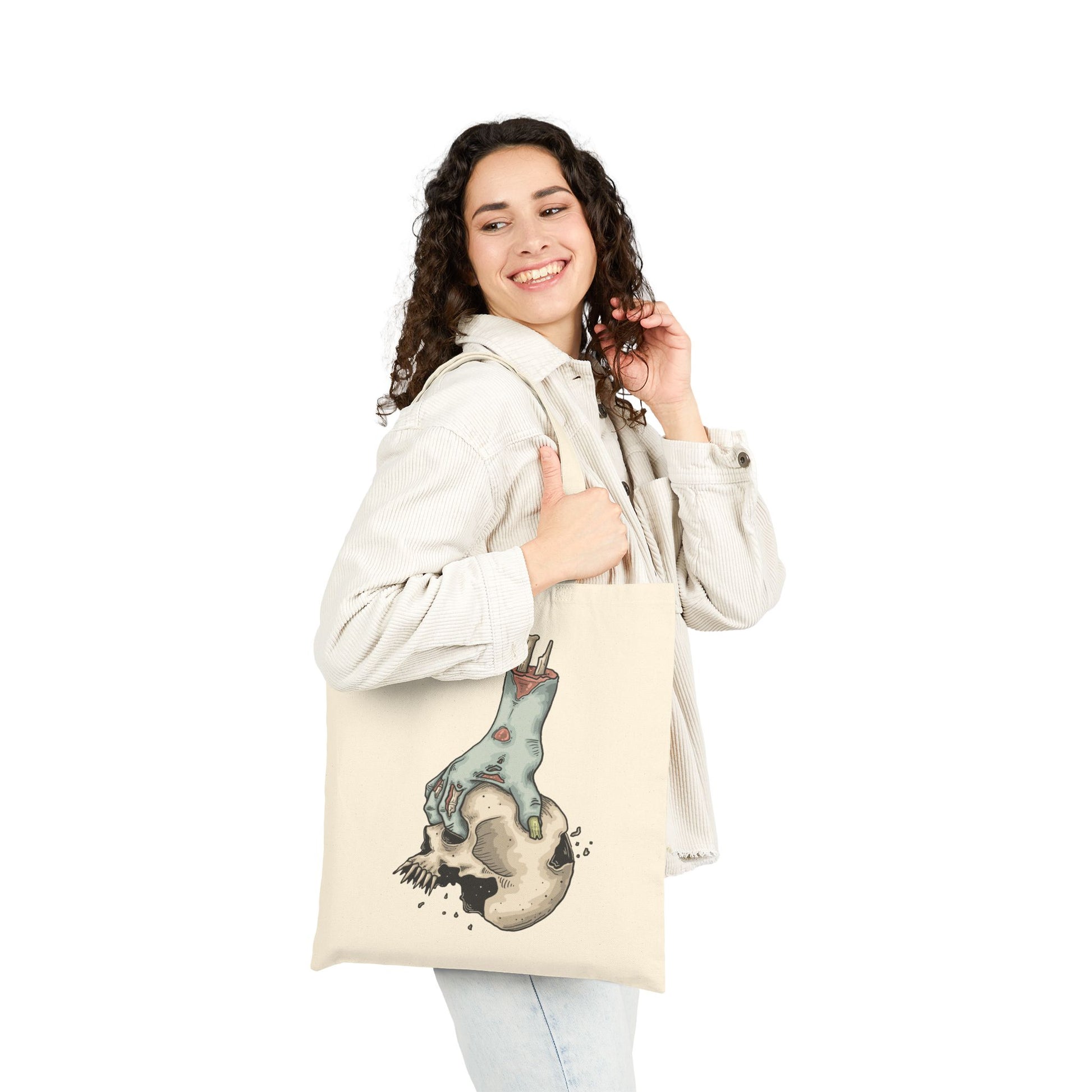 Zombie Bowling Haunted Halloween Tote Bag - Heavyweight 100% Cotton Canvas by TheGlassyLass.com