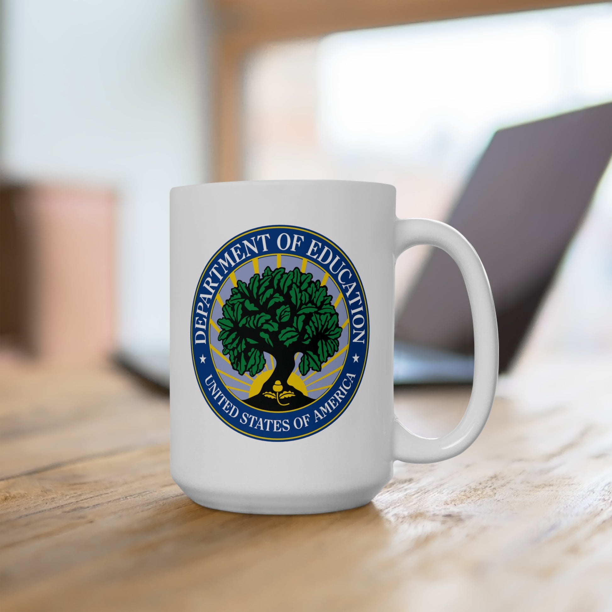 Department of Education Coffee Mug - Double Sided White Ceramic 15oz by TheGlassyLass.com