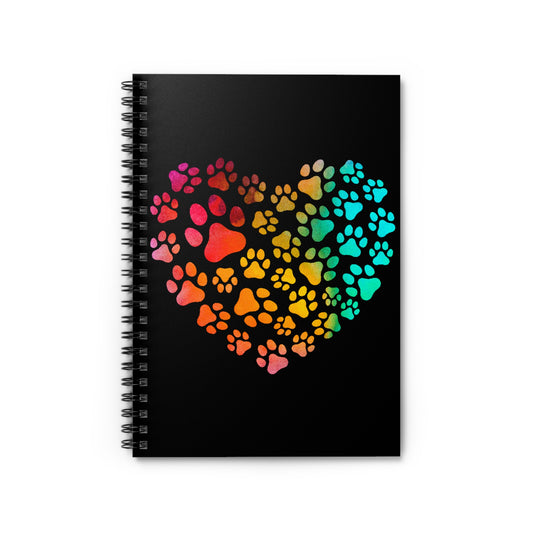 Rainbow Paw Heart: Spiral Notebook - Log Books - Journals - Diaries - and More Custom Printed by TheGlassyLass