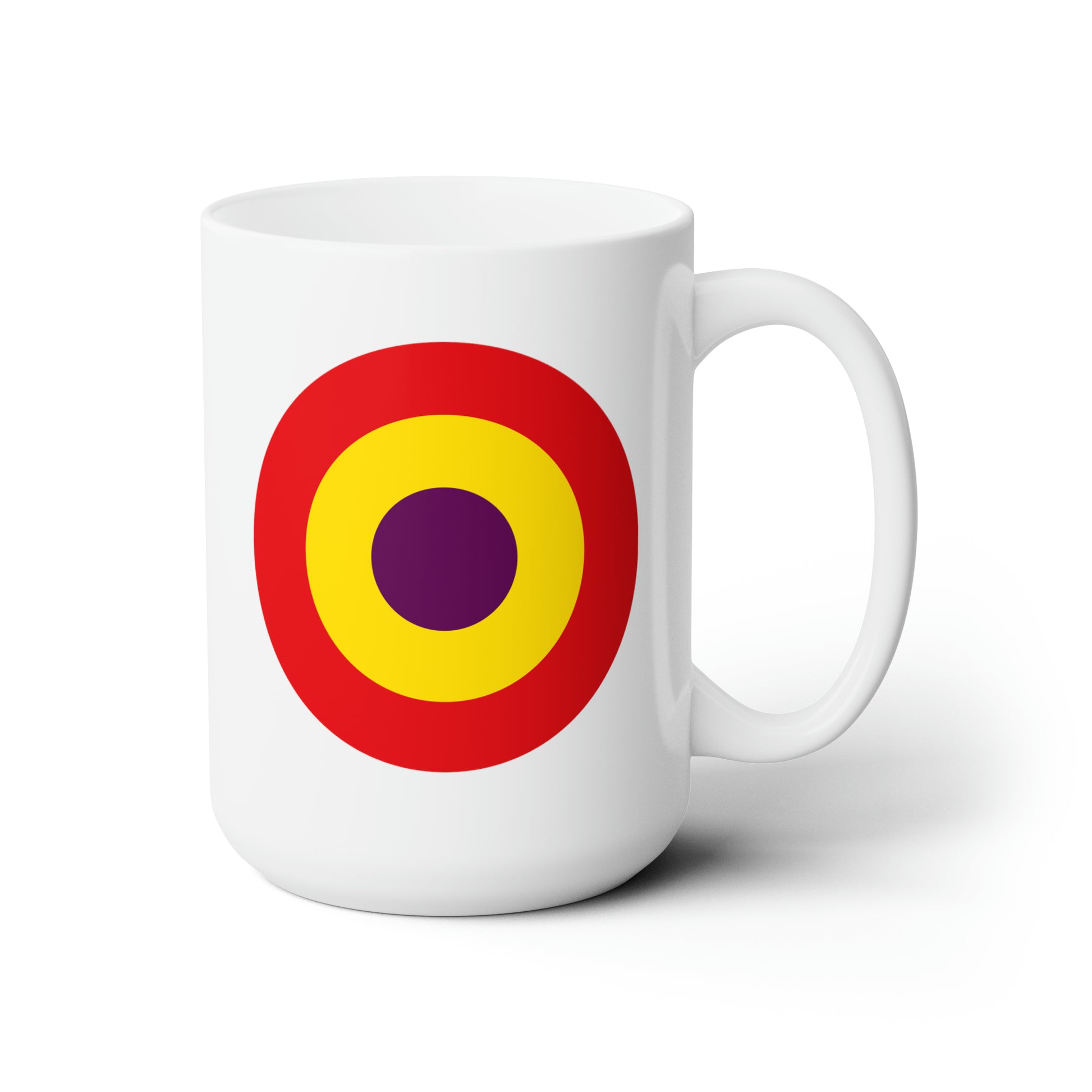 Spanish Air Force Roundel Coffee Mug - Double Sided White Ceramic 15oz - by TheGlassyLass.com