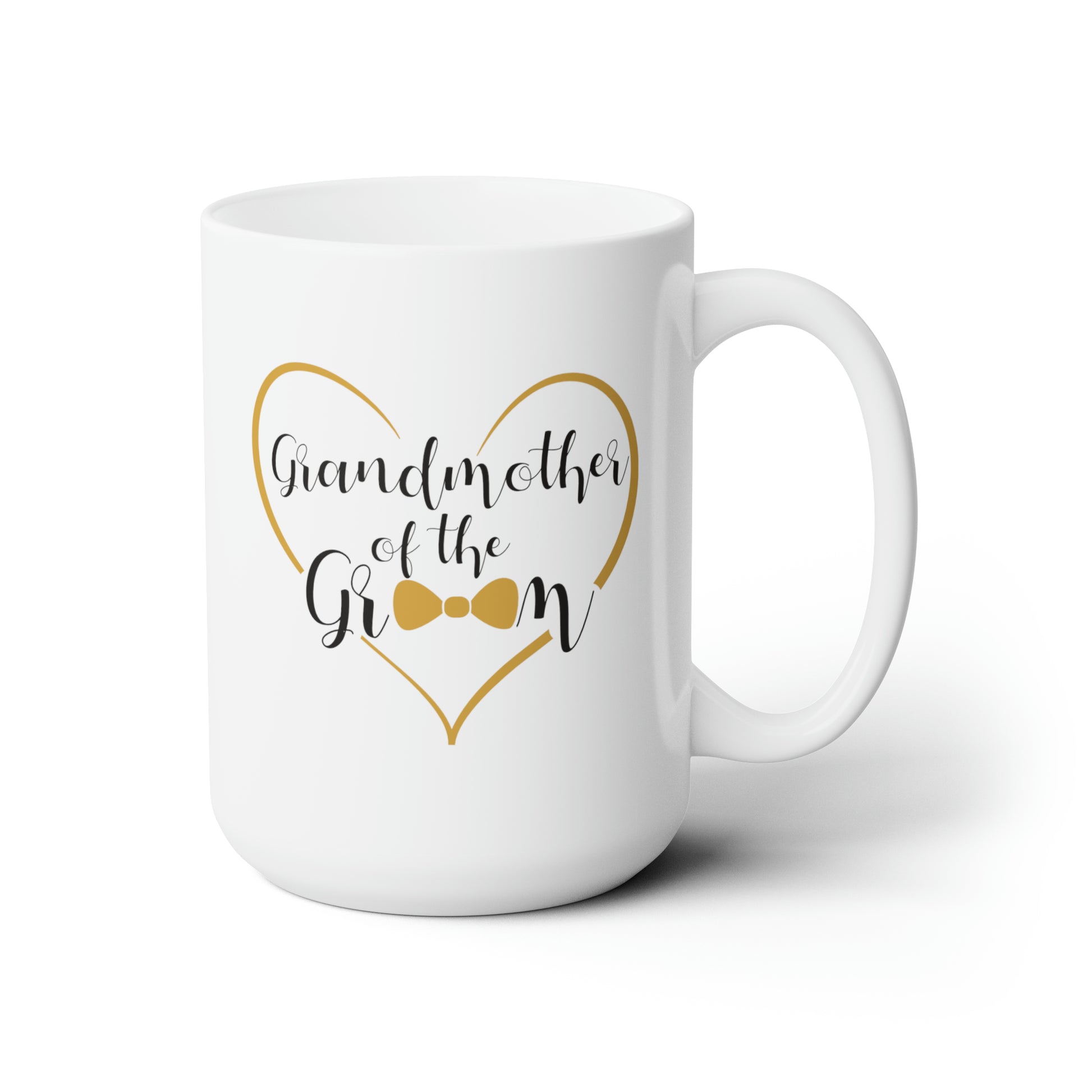 Grandmother of the Groom Coffee Mug - Double Sided White Ceramic 15oz - by TheGlassyLass.com