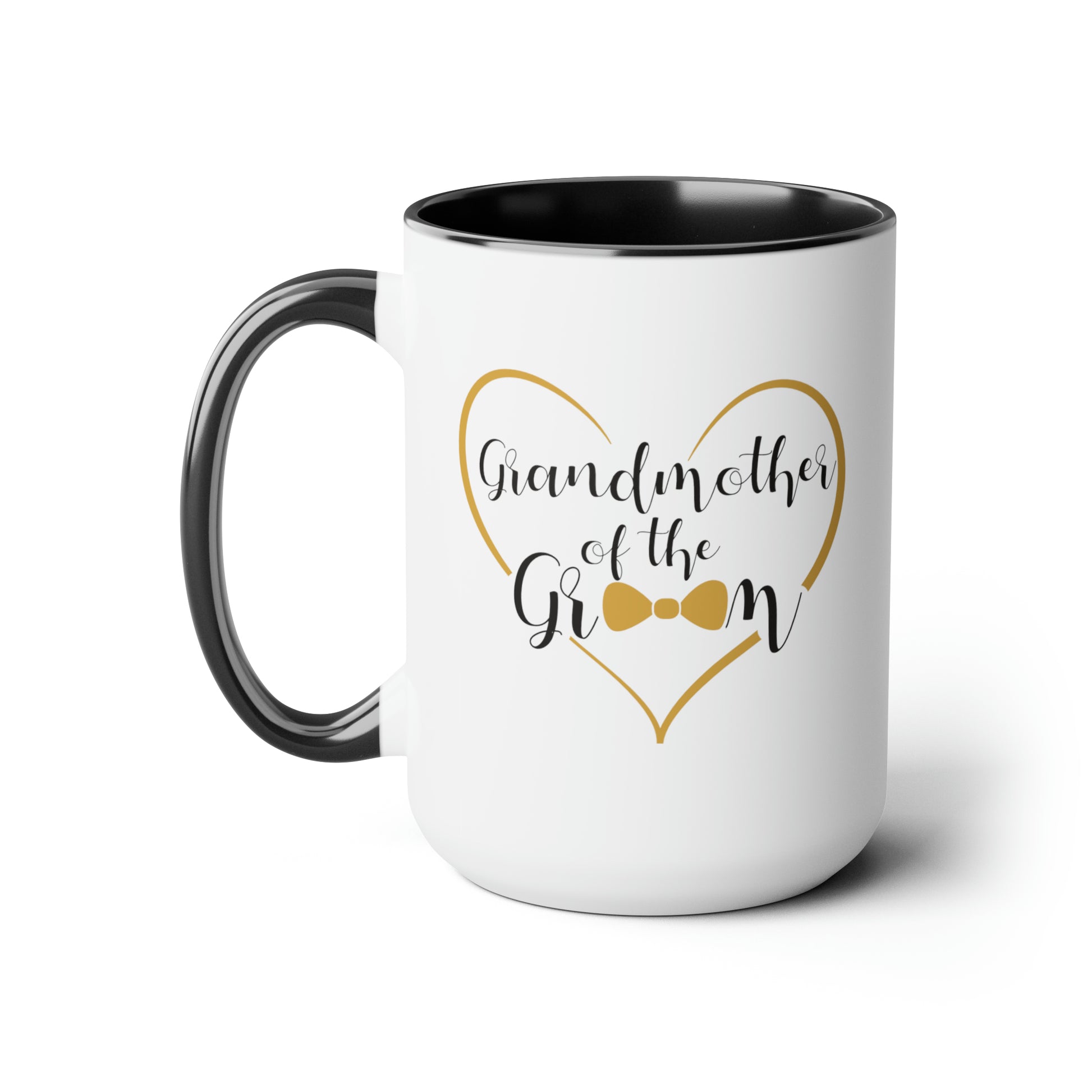 Grandmother of the Groom Coffee Mug - Double Sided Black Accent Ceramic 15oz by TheGlassyLass.com