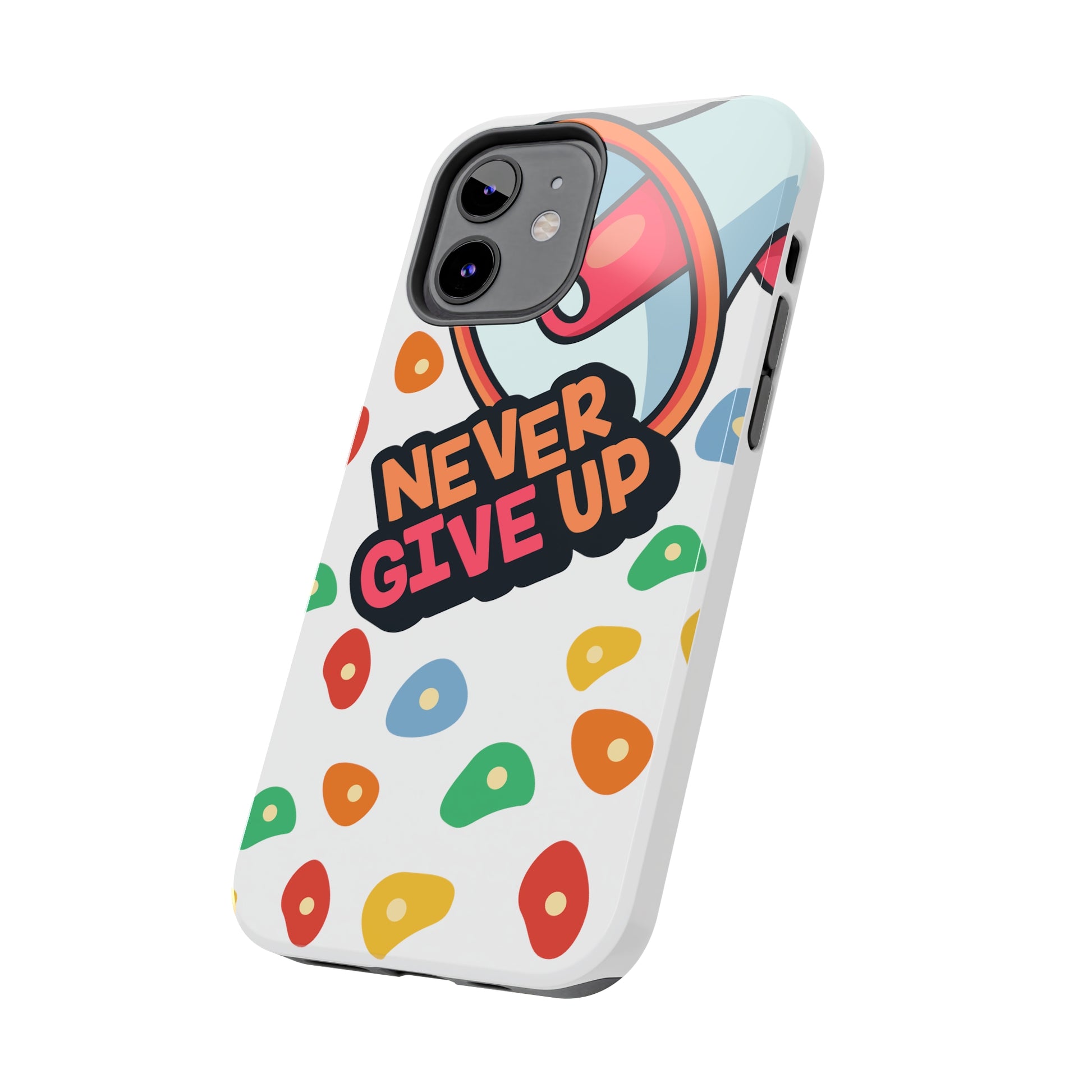 Never Give Up: iPhone - Tough iPhone Case Design - Wireless Charging - Superior Protection - Original Designs by TheGlassyLass.com