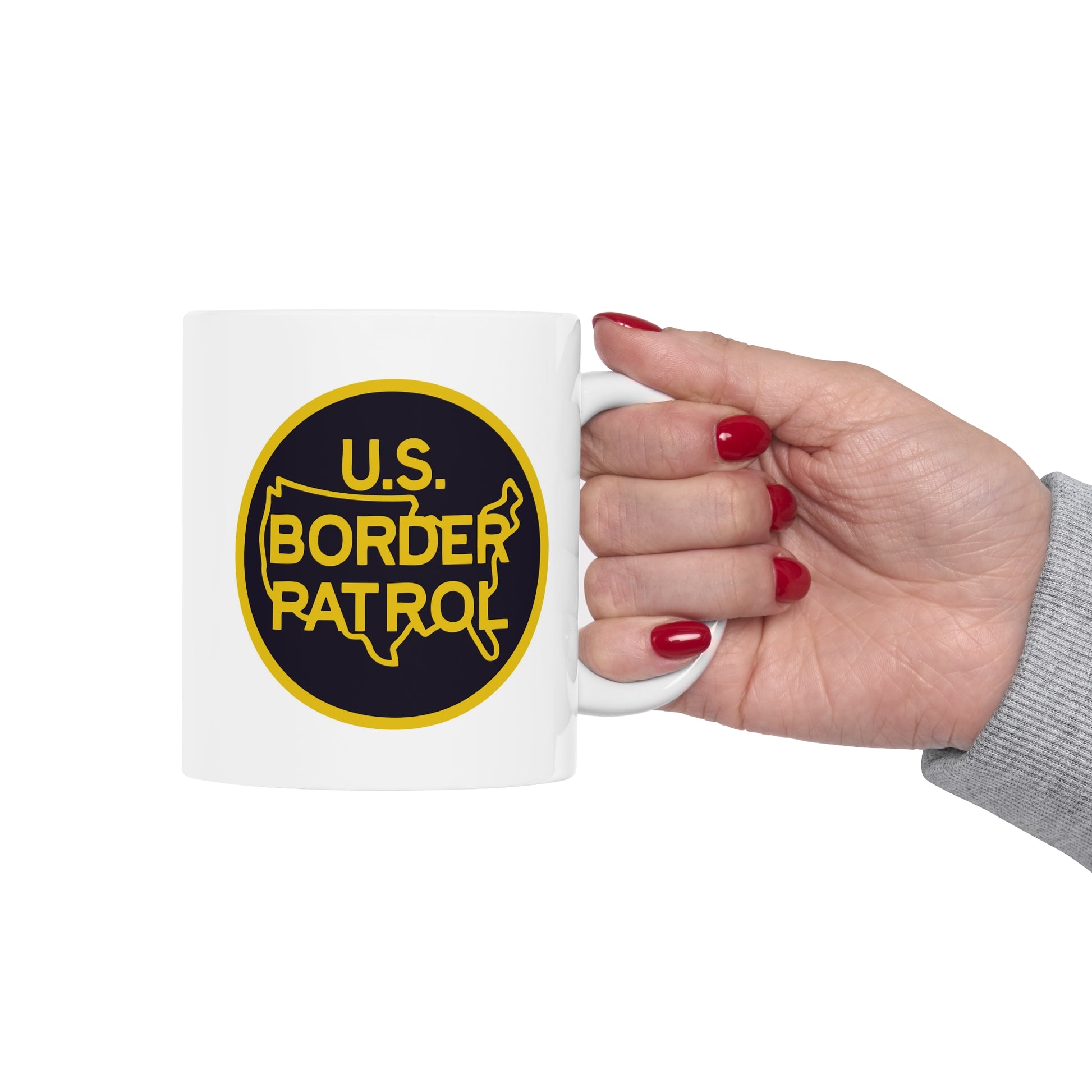 US Border Patrol Coffee Mug - Double Sided White Ceramic 11oz by TheGlassyLass.com