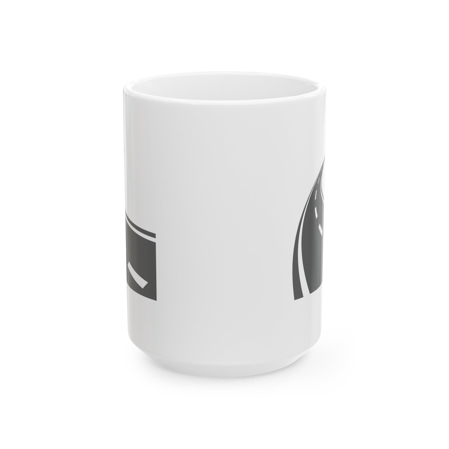 Long and Winding Road Coffee Mug - Double Sided White Ceramic 15oz by TheGlassyLass.com