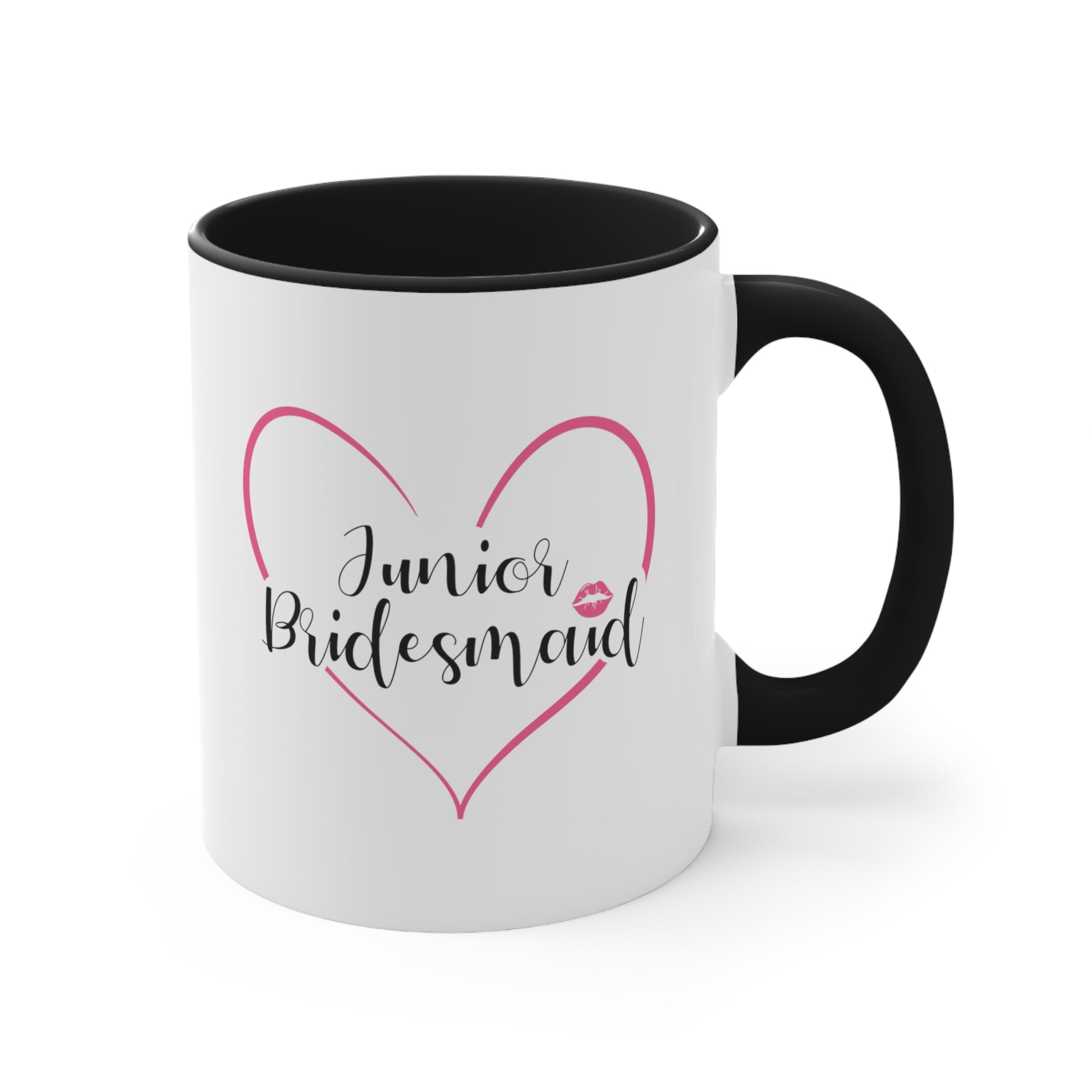 Junior Bridesmaid Cocoa Mug - Double Sided Black Accent Ceramic 11oz by TheGlassyLass.com